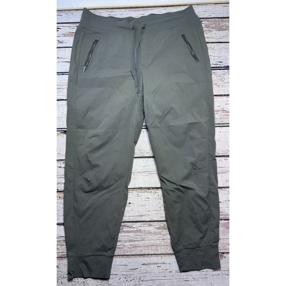 Athleta Trekkie North Jogger Pants Nylon Women's 16 Green Stretch Casual Tapered - Picture 2 of 6
